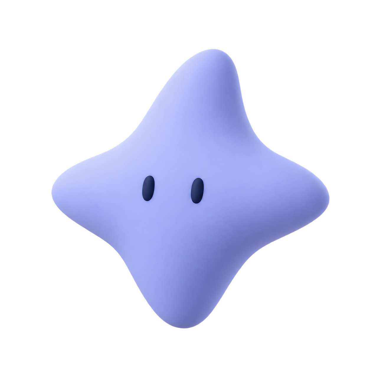 Tin, the endue mascot shaped like a soft, four-pointed star